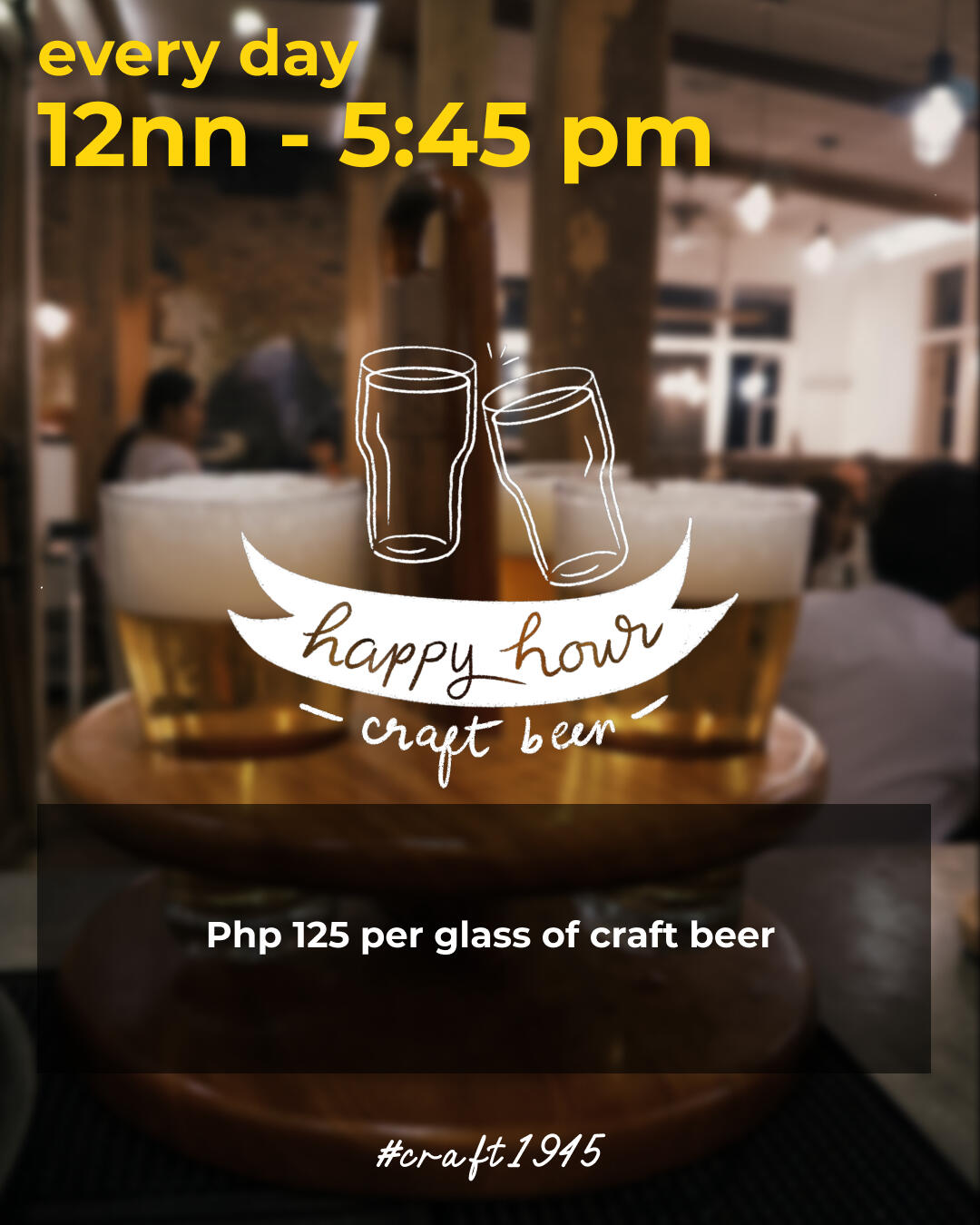 Daily happy hour