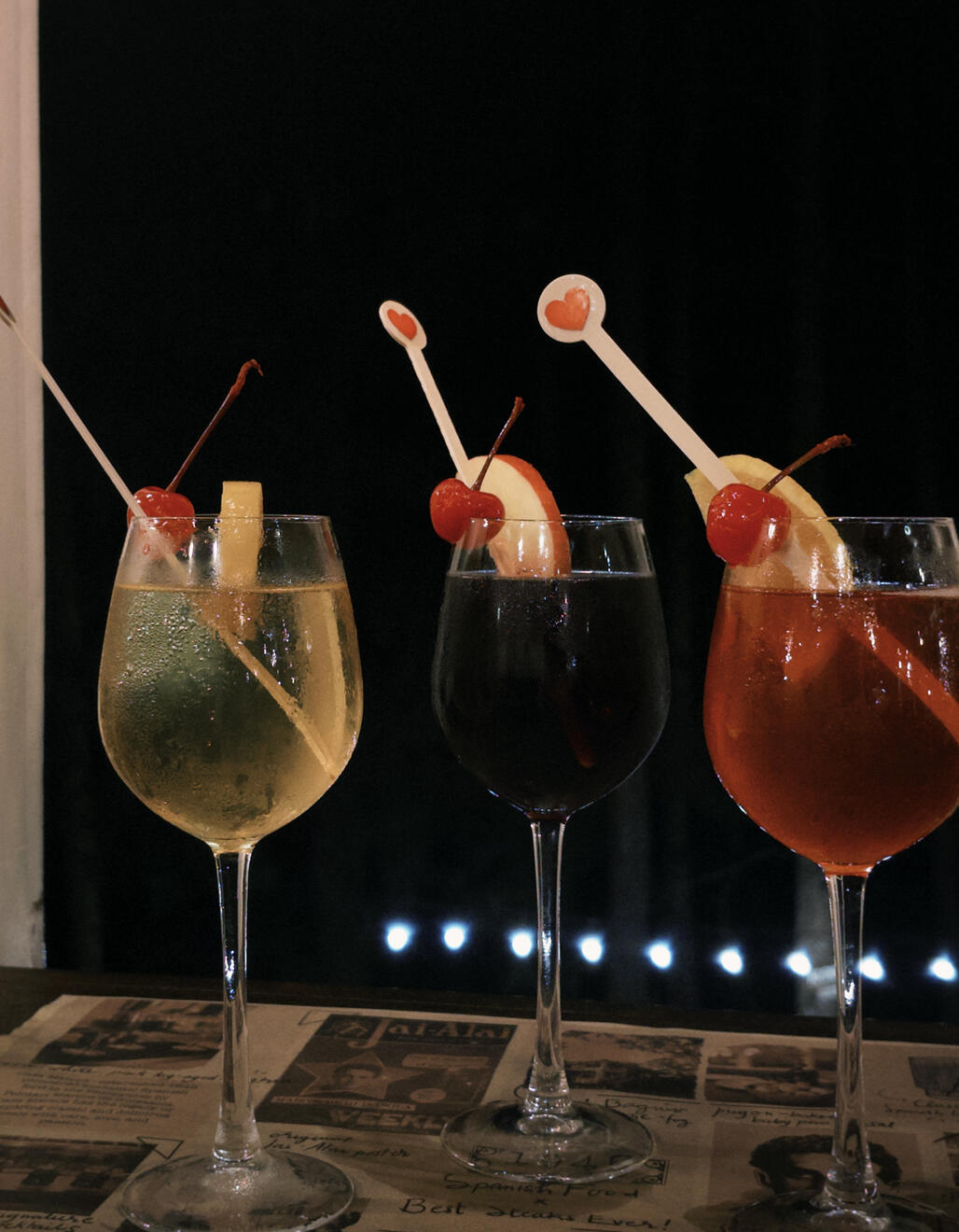 white, red, and pink sangria